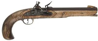 Kentucky Pistol,
.50 caliber, 10" Green Mountain barrel,
small Siler flint lock, maple, brass & nickel,
repaired grip, used 